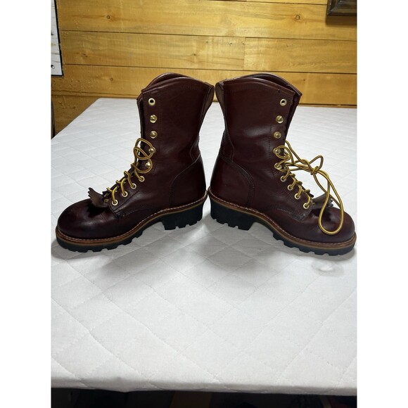 Vintage Georgia Boot Red Leather Logger Work Boots Men’s SZ 7M GB9159 main image 4